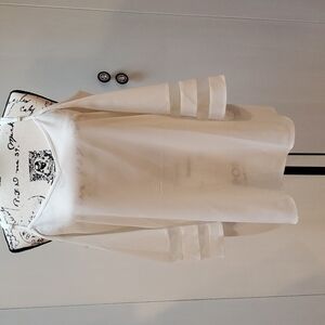 Womens White Off Shoulder Blouse Oversized Bell Sleeves  Sz.Large